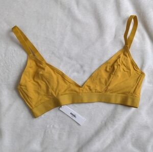 NWT Nude The Label Basic Bra Sunflower XL Yellow Organic Cotton Eco Lingerie
